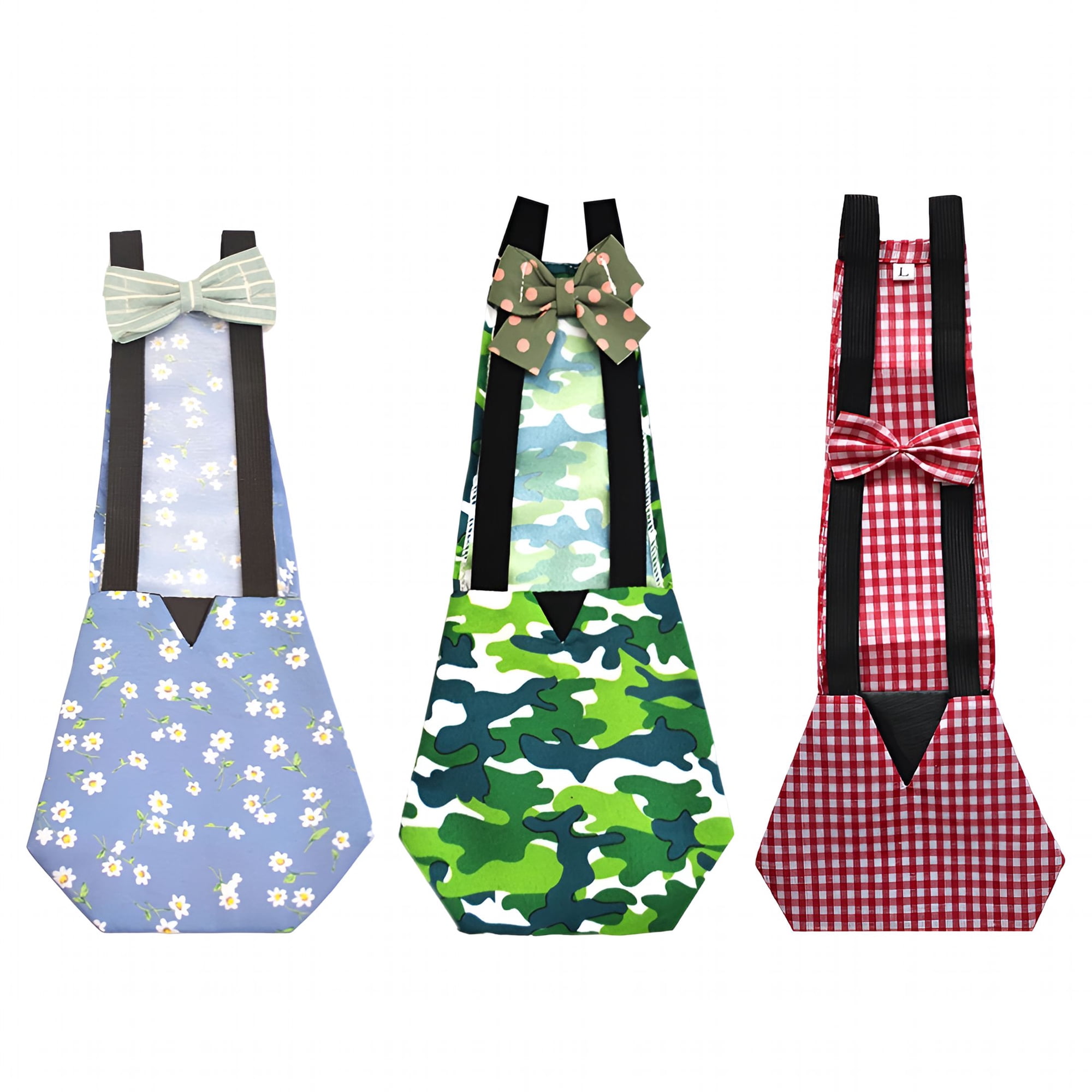 QARUN 3Pcs Indoor Chicken Diapers Washable Adjustable Bird Diapers with Bow Tie Reusable Waterproof Poultry Saddle Bag for Pet Ducks Chickens and Birds Accessories
