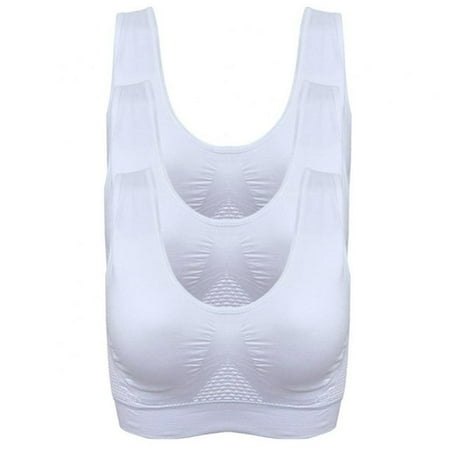 

3 PCS Women Plus Size Seamless Bra Cotton Breathable Underwear Wireless With Pads Push Up Bra Plus Size