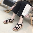 thumbnail image 4 of BONIXOOM Black Sandals Women Clearance Fall Slip-On Platform Casual Fashion Shoes for Women Black Size 7, 4 of 5