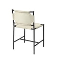 thumbnail image 4 of Jamie Young Co Asher 18" Transitional Leather Dining Chair in White/Black, 4 of 14