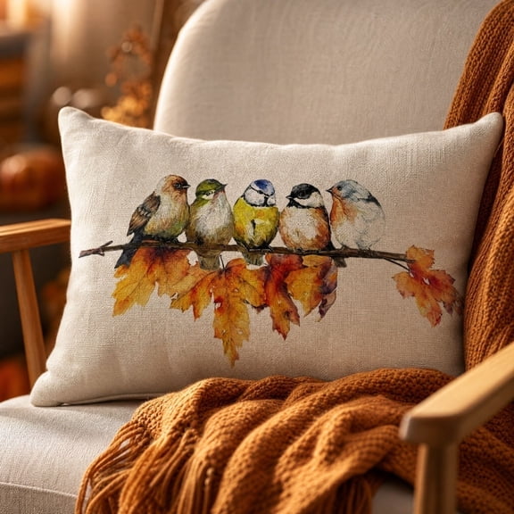 Thanksgiving Fall Harvest Throw Pillow Covers 12x20 Inch, Rustic Linen Decorative Square Pillowcases, Farmhouse Holiday Cushion Covers for Couch Sofa Living Room Bedroom Outdoor Home Decor