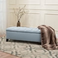 thumbnail image 2 of GDF Studio Charleston Contemporary Button Tufted Storage Ottoman Bench, Light Sky Fabric, 2 of 11