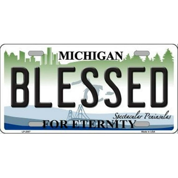Smart Blonde LP-2807 Blessed Michigan State Metal Novelty License Plate
