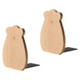 thumbnail image 2 of 2 Pcs Wooden Bookshelf Bookends Decoration Nonskid Wood Bookends Desk Book Shelf Vintage Decor, 2 of 3
