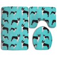 thumbnail image 1 of ABPHQTO Boston Terriers de perros turquesas Juego de alfombras de baño de 3 piezas Alfombra de baño Alfombra de contorno y tapa de inodoro ABPHQTO Cont-CHAPPLE-12534, 1 of 2