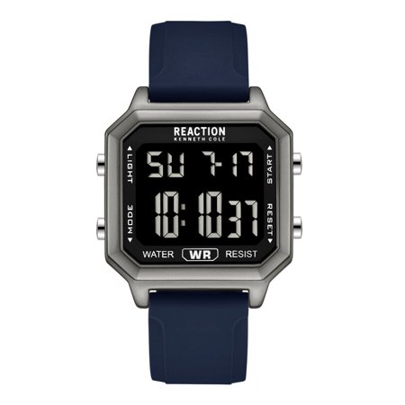 Kenneth Cole Reaction Unisex Retro Digital Watch Silicone Strap KRWGM7000802