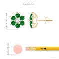 thumbnail image 2 of ANGARA Lab Grown 1.2 Ct Six Petal Emerald & Lab Diamond Flower Stud Earrings for Women in 14K Yellow Gold (Size-3mm) | May Birthstone, Anniversary, Jewelry Gift for Women | Lab-Grown Emerald Earrings, 2 of 6