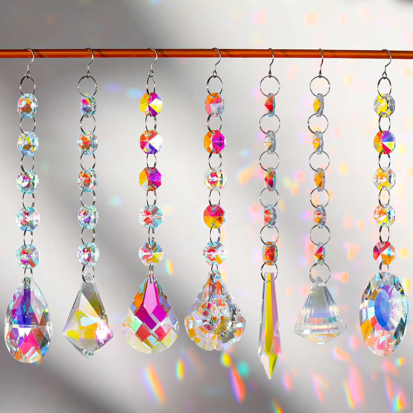 Garland Chakra Hanging Rainbow Crystal Sun Catchers Spectra Ball Prism Pendants 