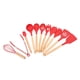 thumbnail image 5 of Juego de utensilios de cocina de 12 piezas, mango ergonómico de madera, utensilios de cocina de silicona, utensilios de cocina para cocinar, color rojo, 5 of 10