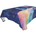 thumbnail image 4 of BZSMCE Square Tablecloth Celestial Cat on A Rainbow Pattern Tableclothes, 4 of 9