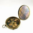 thumbnail image 3 of Antique Finish Brass Nautical Sundial Directional Compass in Leather Case Metal and Alloy Material, 3 of 5