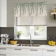 thumbnail image 4 of 2 Pack Green Eucalyptus Leaves Valances for Windows Bedroom Living Room Window Treatments, Summer Botanical Weeping Rustic Rod Pocket Valance Drapes Short Kitchen Curtains Over Sink 60"x18", 4 of 8