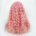 thumbnail image 5 of Women's Fashionable Synthetic Fiber Wig Pink Long Curly Hair Small Curls In Stock, 5 of 10