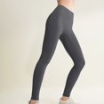 thumbnail image 4 of JFGHDG Women's High Waisted Butter Soft No Front Seam Hidden Scrunch Butt Workout Yoga Leggings Gray L, 4 of 5