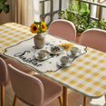 thumbnail image 3 of Sunflowers Table Cloths for 8 Foot Rectangle Tables, Yellow Floral Botanical Checkered Rustic Patio Waterproof Elastic Fitted Tablecloths, Washable Rectangular Table Cover for Camping, 3 of 8
