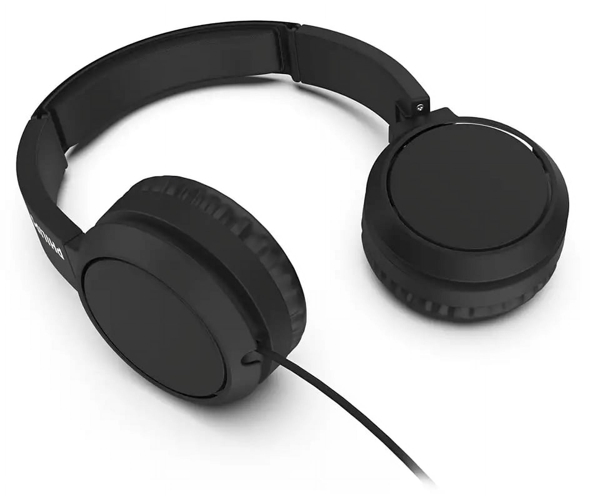 Philips Audio On-Ear Headphones TAH4105BK/00 with Microphone (In-Line Remote Control, Flat Folding, Angled Jack, Padded Headband, Noise Isolating) Black – 2020/2021 Model - image 5 of 5