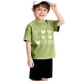 thumbnail image 3 of Girls Short Sleeve T Shirts Kids Summer Tops Loose Fit Comfy Crewneck Basic Tees 2‐13 Years Casual Cute Heart Print Shirt, 3 of 5