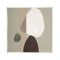 Stupell Industries Neutral Tone Soft Shapes Abstract Painting Unframed Art Print Wall Art, 12 x 12