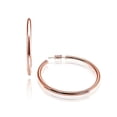 thumbnail image 2 of Rose Gold Flashed Sterling Silver Polished Open Round Post C-Hoop Earrings, 50mm C87, 2 of 2
