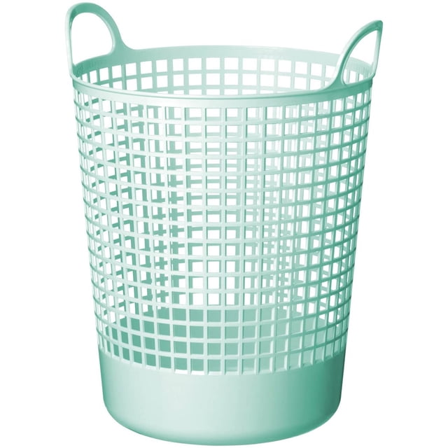 Like-it 15x16x20" Grand Panier de Rangement Rond Style Scandinave Moderne, Mint Blue