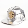 thumbnail image 2 of Gorra plana de cuero estilo hip hop con diseño de cocodrilo y diamantes en forma de dólar estadounidense para hombres y mujeres, gorra de hip hop de moda urbana, 2 of 6