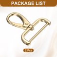 thumbnail image 3 of Uxcell 2Pcs Detachable Snap Hook Swivel Clasp 1 1/2" D Ring with Swivel Lobster Claw Clasps Hook for Purse Gold, 3 of 7