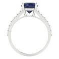 thumbnail image 4 of Solitaire with Accents Engagement Ring for Women - 2.3ct Simulated Blue Sapphire in 18K White Gold Promise Ring, 4 of 6