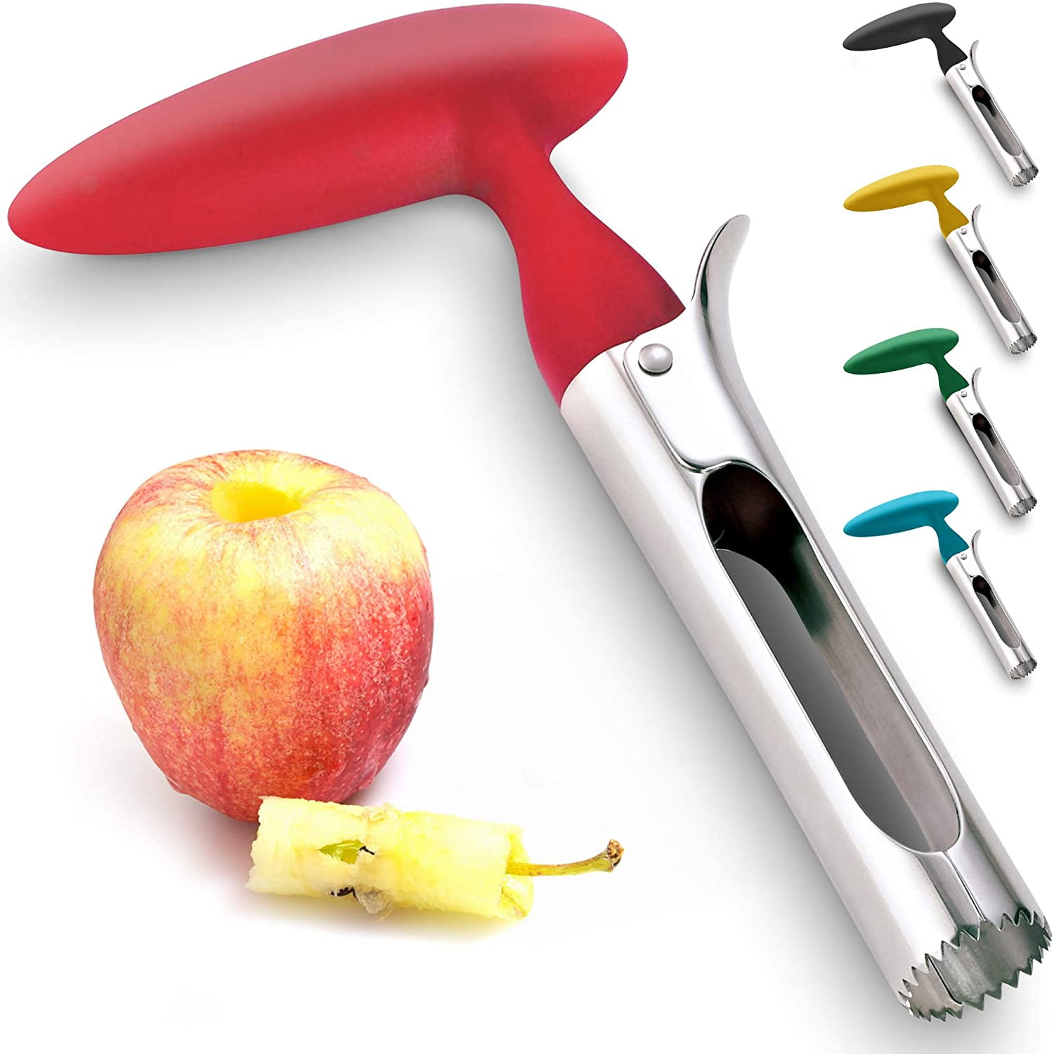 Apple Corer Remover Fruit Core Stainless Steel Soft Rubber Handle for Apple Pear 