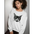 thumbnail image 2 of Cat Face Sketch Sweatshirt Women -SPIdeals Designs, Female x-Large, 2 of 4
