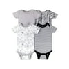 Little Star Organic Baby Unisex 4Pk Short Sleeve Bodysuits, Size Newborn-24M