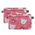 thumbnail image 2 of GZHJMY 1 Pack Love Heart Bear Large Storage Basket,Valentine's Day Collapsible Toy Storage Box Waterproof Laundry Basket with Handle for Home Closets, Offices, Bedroom, 2 of 7