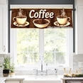 thumbnail image 2 of Coffee Theme Rod Pocket Polyester kitchen Curtain Valances for Windows For Indoor Living Room Bedroom Kitchen Decoration 54x18 inch, 2 of 5