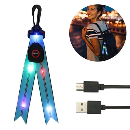 

RUNOLIG LED Flashing Light With Colourful Light Usb Rechargeable Reflectors School Bag Safety Light