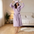 thumbnail image 5 of Gifts for Mom Robes for Women Fuzzy House Coat Oversized Kimono Women's Sleepwear Spa Womens Bathrobe Purple, 5 of 5