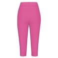 thumbnail image 4 of Oiangi Women's Capri Joggers with Pockets High Waist Stretch Capris Cinch Bottoms Drawstring Workout Pants Hot Pink L, 4 of 7