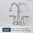 thumbnail image 3 of Kichae 4 Inch Brushed Nickel Bathroom Faucet，2-Handle Deck Mount Centerset Vanity Sink Faucet with Pop up Drain & Supply Hoses, 3 of 8