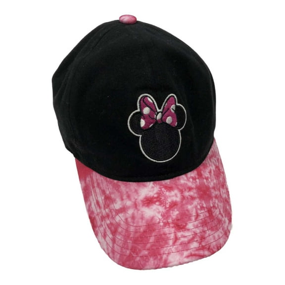 Disney Womens Black & Pink Tie Dye Minnie Mouse Baseball Cap Hat