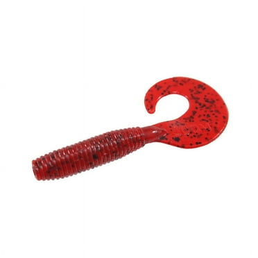 Zoom Fishing Lures 011084-SP Fat Albert Curly Tail Grub 3 Inch 10 Per Pack Tomato