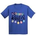 thumbnail image 1 of Happy Easter Egg Hunting Church Christian Event Group Youth T-shirt, Youth M, Royal, 1 of 5