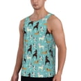 thumbnail image 2 of Susaid Cute Dog Print Men's Sleeveless Workout Running Tank Top Dry Fit Athletic Gym Sports Swim Beach Muscle Bodybuilding Shirts-4X-Large, 2 of 7