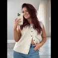 thumbnail image 4 of Chaleco Tipo Suéter para Mujer, -Verano 2025, Informal, Ligero, de Punto, Sin Mangas, con Botones, Ropa de Moda. Albaricoque L, 4 of 10