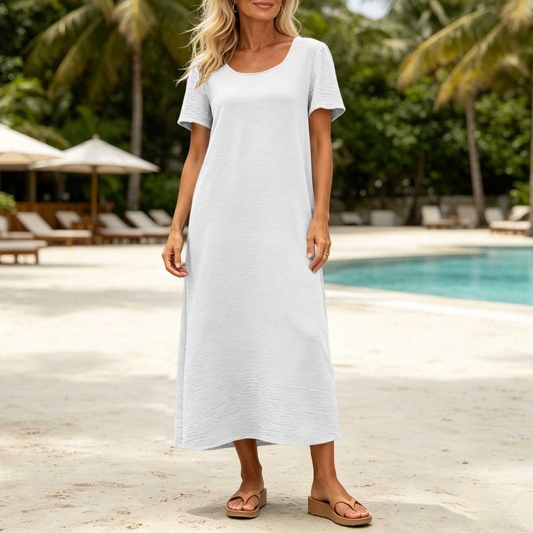 maxi shift dresses for summer Women's Maxi Dress Linen-feel Dresses Shift Dress Summer Dress Vacation Classic Casual Daily Beach Loose Fit Plain Sleeveless Hooded Black Pink Brown Summer 2026