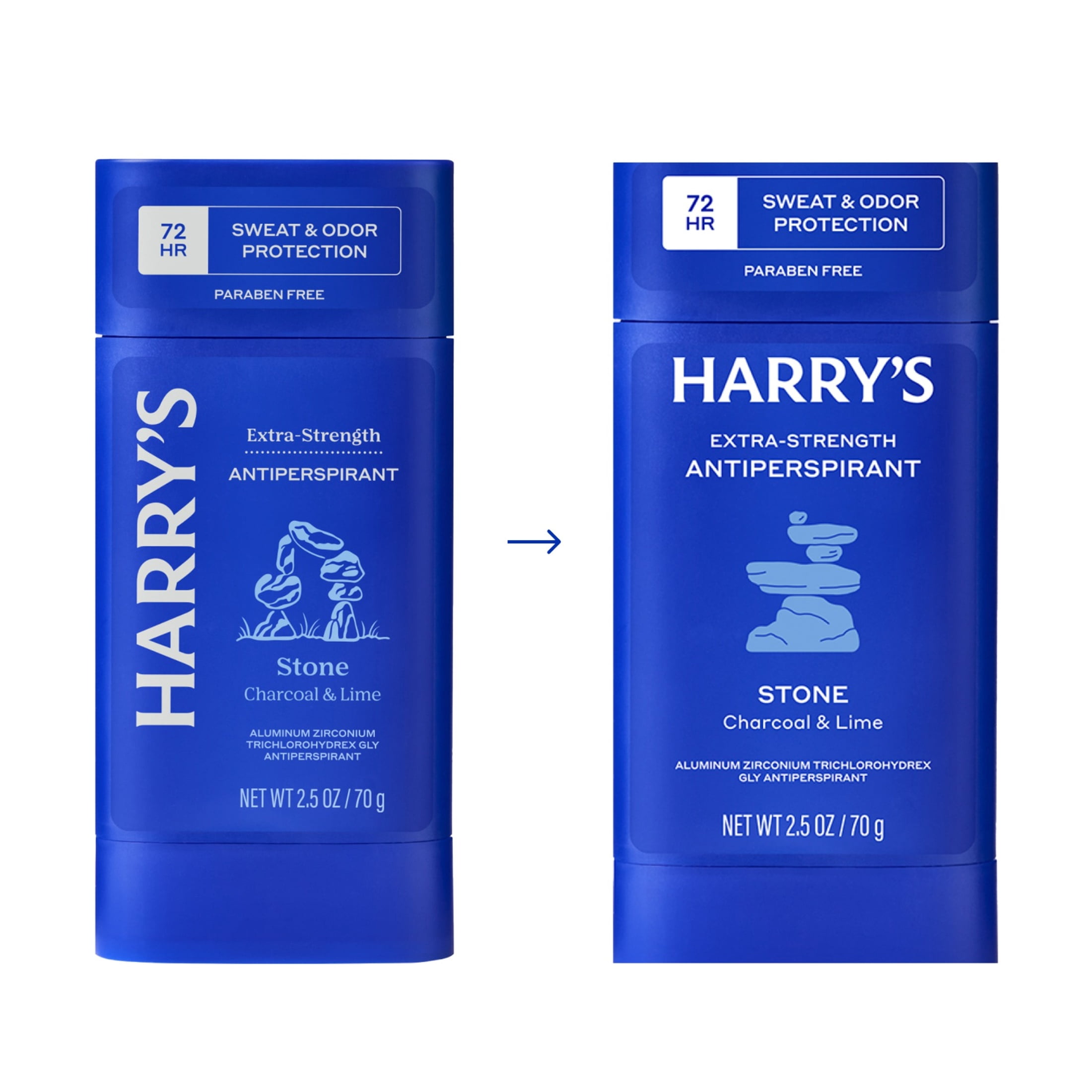 (2 pack) Harry's Extra-Strength Antiperspirant Deodorant for Men, Sweat and Odor Protection, Stone, 2.5 oz
