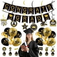 thumbnail image 6 of Graduation Decorations 2026 Black and Gold Graduation Party Supplies 33PCS Graduation Decorations Set Banner Balloons Streamers Cupcake Toppers for High School & College Celebrations, 6 of 9