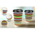 thumbnail image 4 of Paper Hot Cups with Lids - Premium Insulated Ripple Wall Hot Coffee Tea Chocolate Drinks Perfect Travel To Go Disposable Colorful Paper Cup and Lids 16 Ounce 12 Pack, 4 of 8