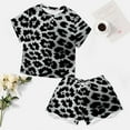 thumbnail image 4 of Leopard Print Pattern 2 Pack Women’s Pajama Set Print Sleepwear And Shorts Y2k Loungewear Sets S-5XL, 4 of 7