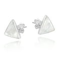 thumbnail image 2 of Geometric Triangle Disc White Mother of Pearl .925 Sterling Silver Stud Earrings, 2 of 5