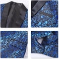 thumbnail image 4 of Mens Floral Jacquard Dress Suit Jacket 1 Button Print Tux Blazer Sport Coat-Blue, 4 of 7