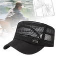 thumbnail image 1 of Sombrero de malla para hombre, gorra de béisbol, sombrero de camionero, sombreros de copa plana, sombrero de pesca, sombrero para correr para trabajo Negro, 1 of 8