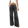 Atogsazn Womens Wide Leg Jeans Casual High Waisted Denim Pants Pleated Baggy Comfortable Trouser with Pocket Dark Gray M Fashion